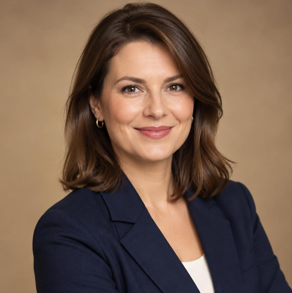 Portrait of a smiling Polish woman editor in her thirties